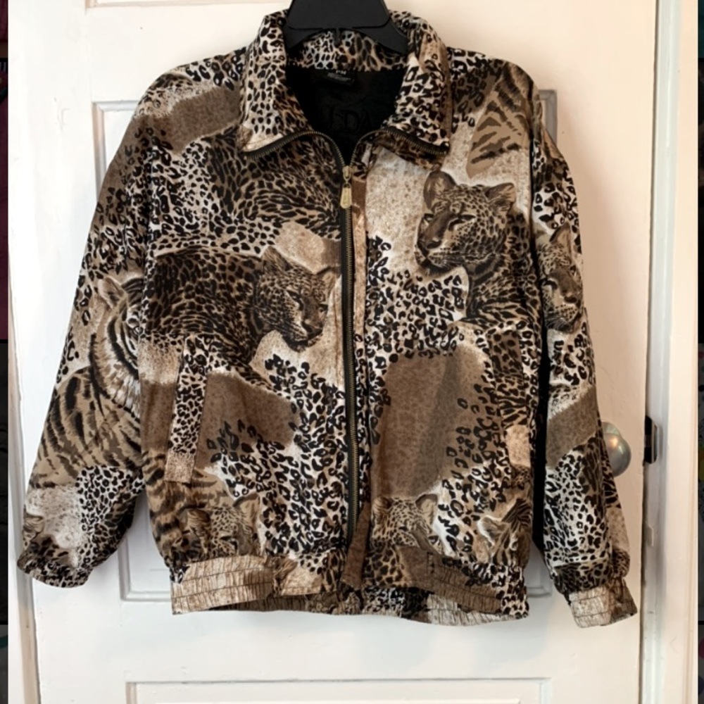 100% Silk Vintage Cheetah Windbreaker